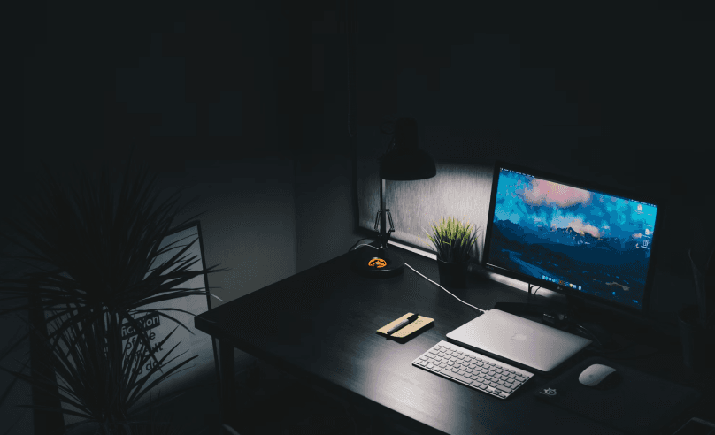 A laptop workspace for managing everyday business